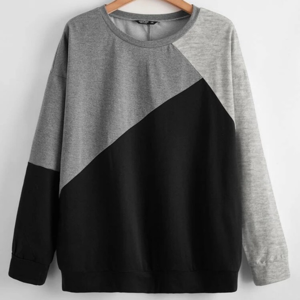 SHEIN Cut & Sew Drop Shoulder Sweater